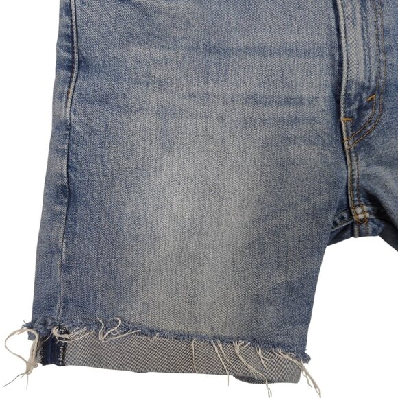 Levi's 513 Cutoff Blue Denim Jean shorts Womens W32 Distressed Frayed Hem - Picture 3 of 14